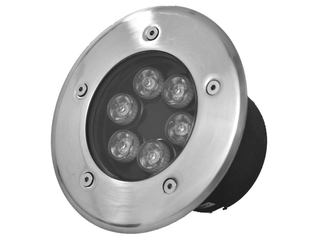 Discontinued Item- Underground LED Light 6W 12VDC 4000K 45 degrees beam D150x95mm IP67 stainless steel with plastic template