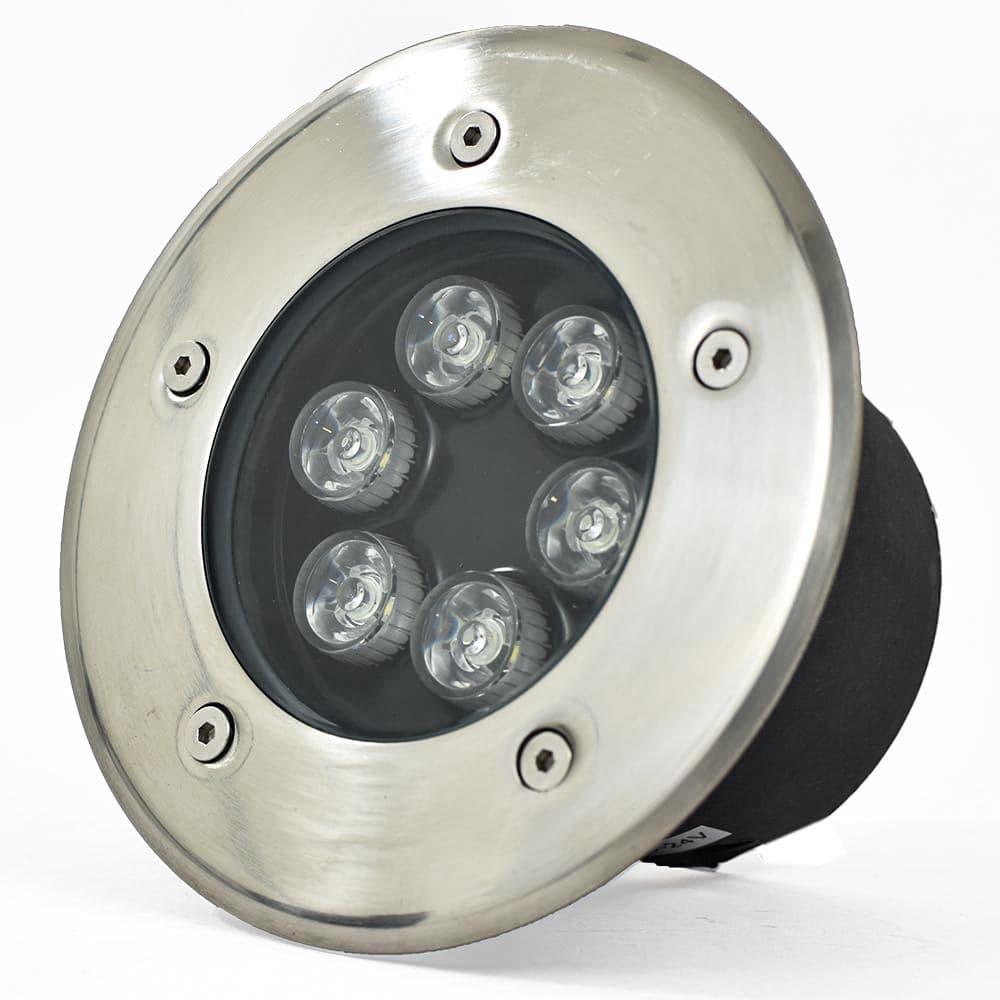 Discontinued Item- Underground LED Light 6W 12VDC 6000K 45 degrees beam D150x95mm IP67 stainless steel with plastic template