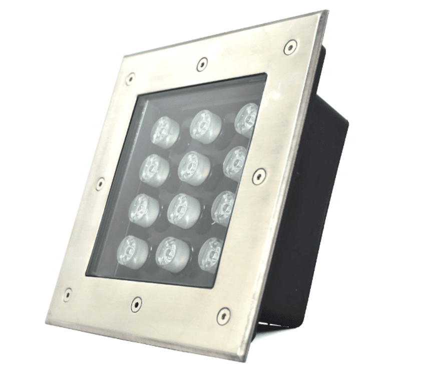 Underground LED Light 12W, 12V DC, 4000K, IP67 Square Stainless Steel