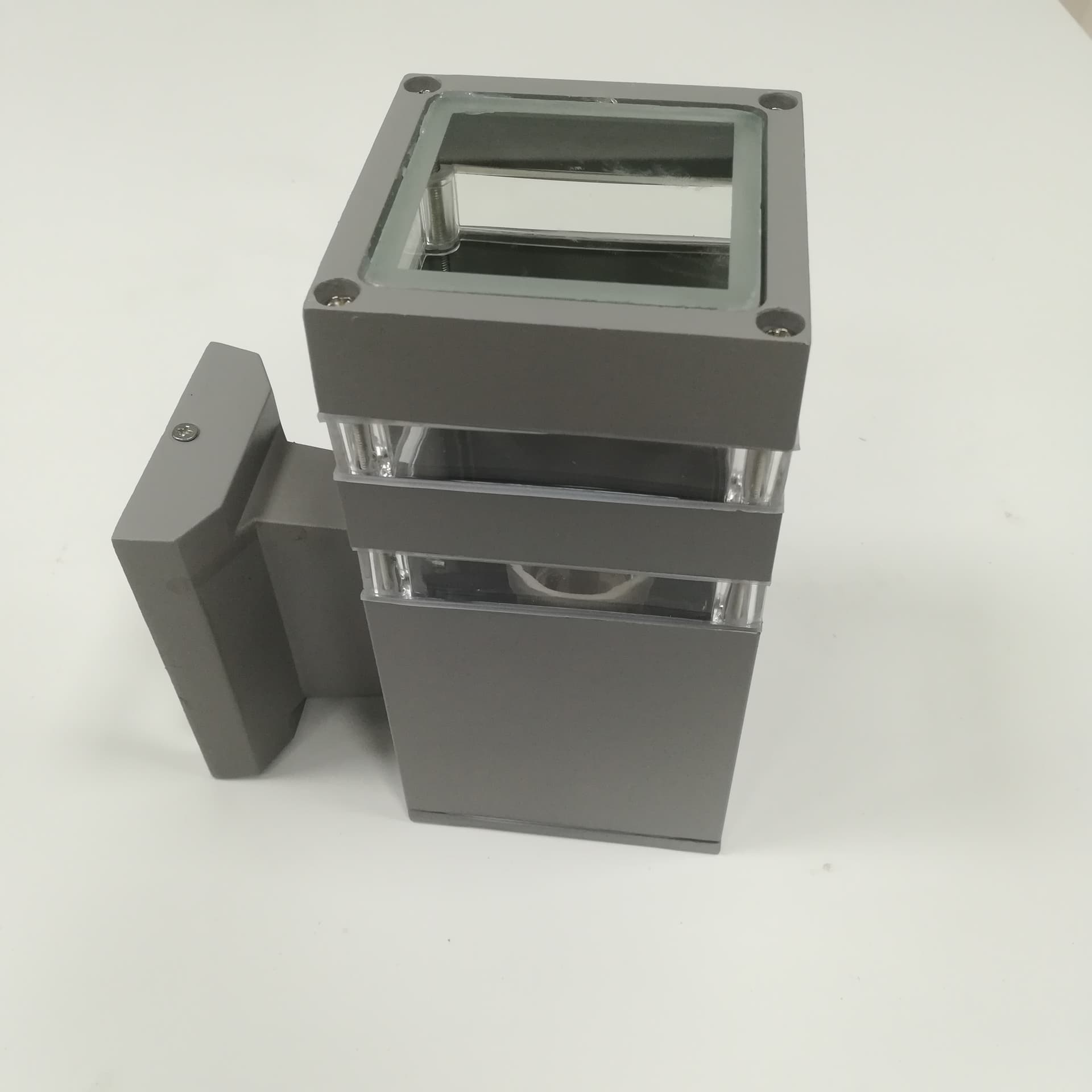 Outdoor LED Wall Sconce, E27 Single Head, IP65, Square, Sand Grey