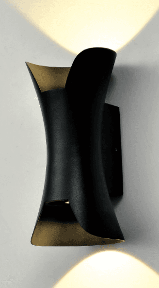 Outdoor LED Wall Sconce 2×5W 5000K, 100×200mm Black, 50,000h Lifetime