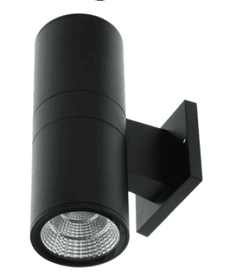 Double-Head LED Wall Sconce, 18 W, 5000 K, 25-Degree Beam, IP65 Matte Black Aluminum