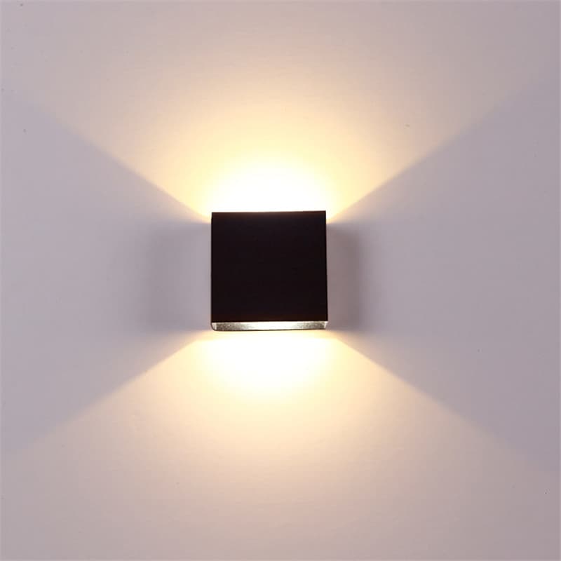 FINAL SALE - Limited 30-day Warranty- Price Drop 20% Outdoor LED Wall Light 100x100x100mm Black Dimmable Waterproof 5000K 2x 3 watts