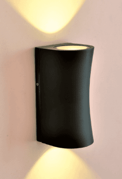 Outdoor LED Wall Sconce, 5000K, Black Finish, 100x100x200mm Wall Mount