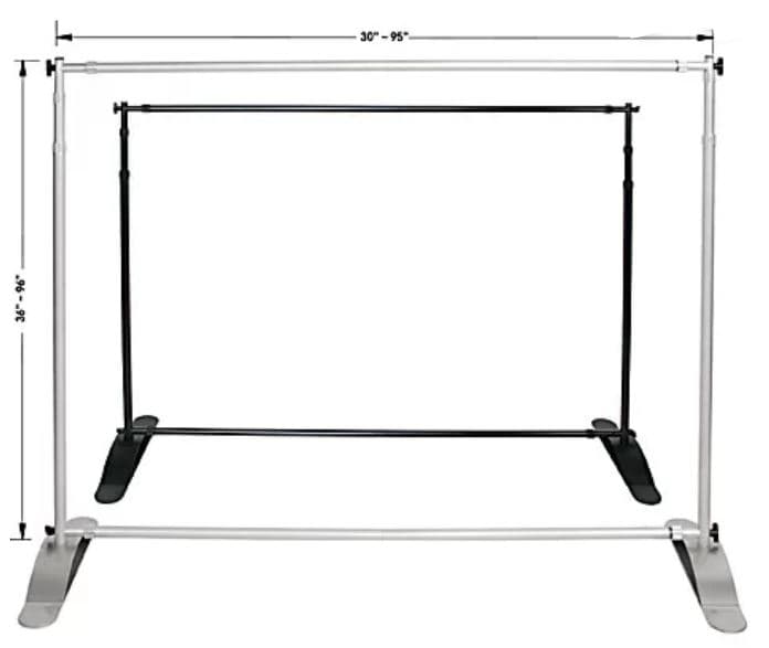 Adjustable Banner Display, Step and Repeat Image Size:(W)63"~120"x(H)48"~120"