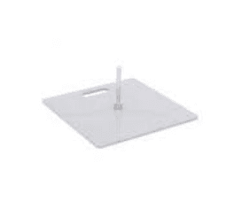 Steel Square Flag Pole Base with Pin and Handle Cut-Out, 30x30cm, 8 lbs