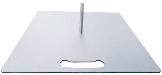 Steel Square Flag Pole Base, 40x40cm Footprint, 13.2 lb, Handle Cut-Out