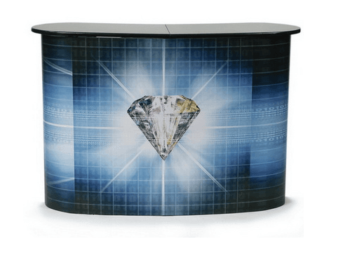 Wood Top Counter with Aluminum Structure, 52in x 16in x 35in
