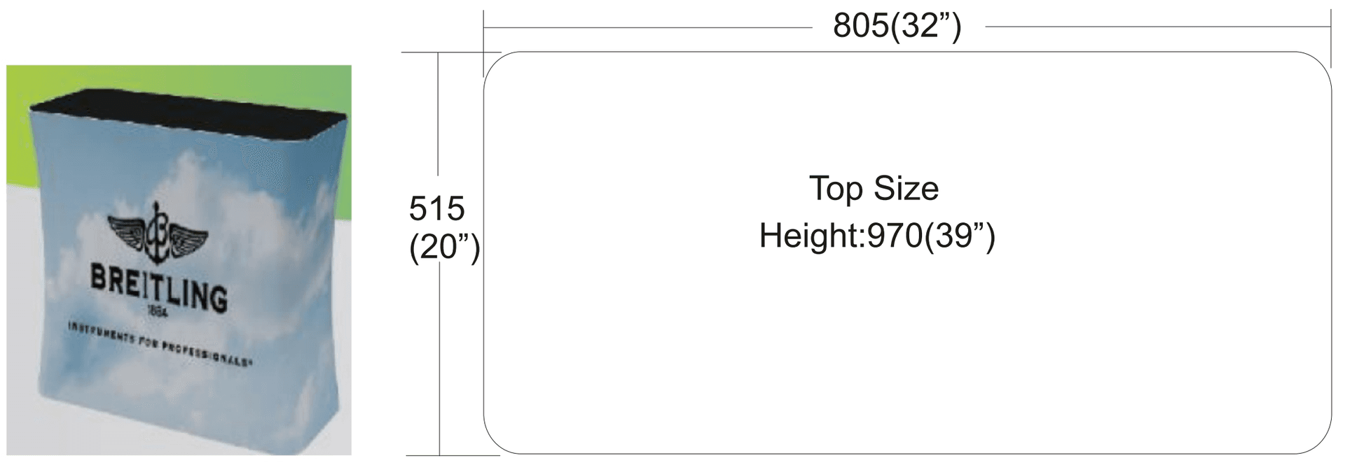 Discontinued Item- Rectangle sharp promotion desk (W) 31.5inx(D)18.5inx(H)38.5in
