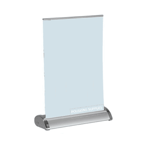 Mini Roll-Up Desktop Display, Single-Sided, Silver, A4 (8.27 x 11.69 in.)