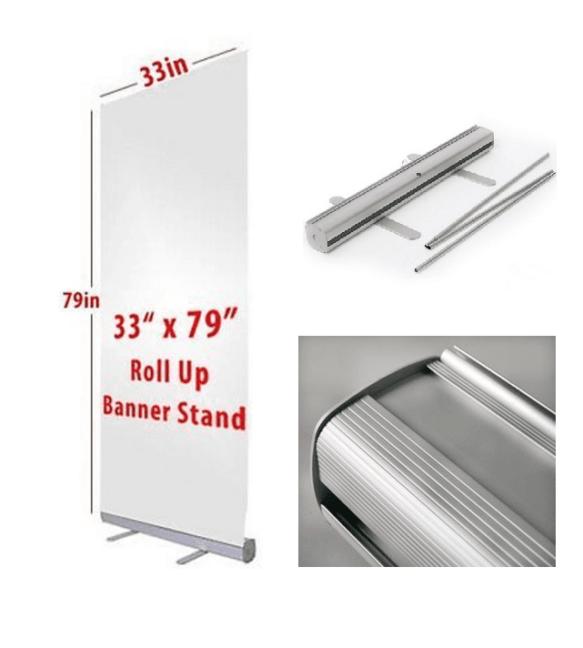 Aluminum Retractable display, Graphic Size: 33.5"H*78.7"H (85x200cm)
