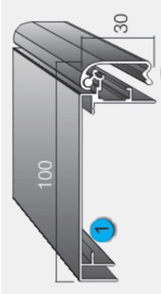 Discontinued Item- Aluminum snap type light box base frame (W)6cmX(H)10cmX(L)3.66m work with cover 5-CV237-3
