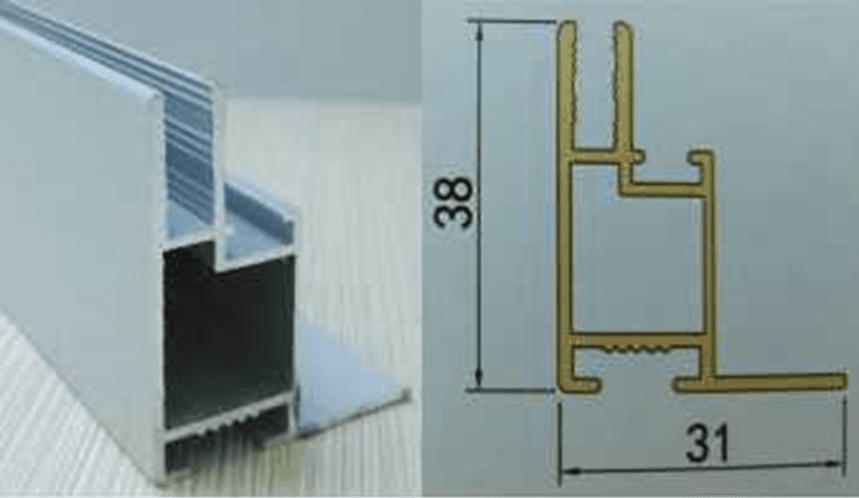 Aluminum Sign Frame, 3.05 m Length, 38 mm Profile Width