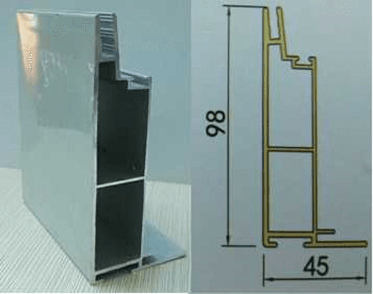 Aluminum Frame for Silicone Edge Fabric (L)3.05m*98mm (depth)* 45mm (back edge) Single Sided