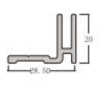 Aluminum "F" Frame Extrusion for Fabric Signs, 3m Length, 20mm x 28.5mm Profile