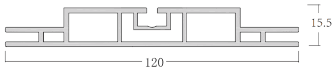 Double-Sided Aluminum SEG Fabric Extrusion, 15.5 x 120mm Profile, 3m Length