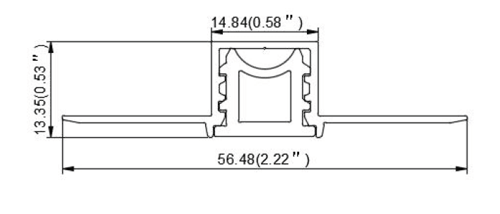 Recessed Drywall Flex LED Profile, 15W/m Max, 12mm Strip Width, 2m Length