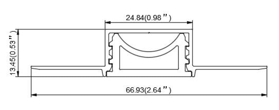 Recessed Drywall Flex LED Profile, 18W/m Max, 2M Silver Anodized Aluminum Channel