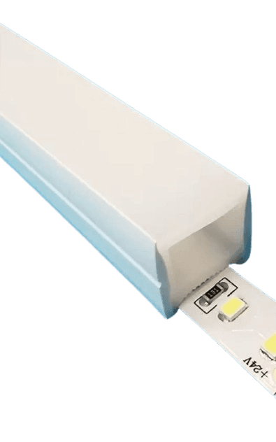 Silicone Flex Tube Channel for LED Strip, 16x16mm Section, Fits 6-10mm PCB, 10m Roll
