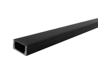 Black Matte Diffuser Cover, 2500mm Length, LED Channel Lens