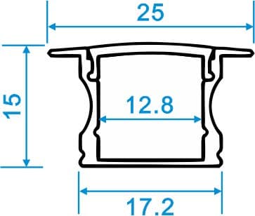 Surface Wing - W:17mm*H:15mm*L:8.2'/98" (2.5m), InnerW:12.8mm