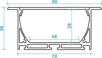 Surface Wing Hanging and Spring Clip Compatible- W:70mm*H:36mm*L:9.8'/118", InnerW:48mm