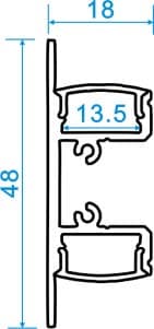 Descontinued Item -Surface - W:18mm*H:48mm*L:9.8'/118" (3m), InnerW:13.5mm