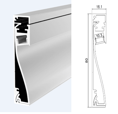 Drywall - W:16.1mm*H:80mm*L:6.6'/79", InnerW:10.3mm for baseboard