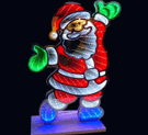 Christmas Neon Sign, Santa Figure, IP44 Indoor/Outdoor, 12 V DC, 100 x 71.8 cm Mirror Acrylic