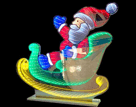 Christmas Neon Sign, Santa 2 Motif, 100 x 85 cm Mirror Acrylic and PVC, 12 V DC, IP44