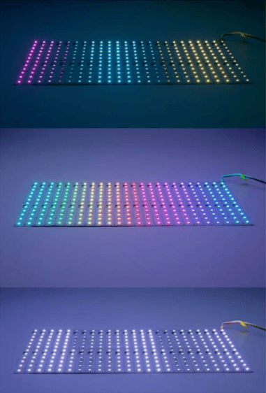 LED flexible sheet 24DCV SMD 288pcs/Sheet RGBIC 60mm min cut 480x240mm 60W/sheet Beam Angle 180 Work Temp -40 +60 IP20 3M tape back adhesive UL Listed every 2cm x 12cm per cutting along cutting mark every 2cm x 6cm linkable 2 yrs wrrty