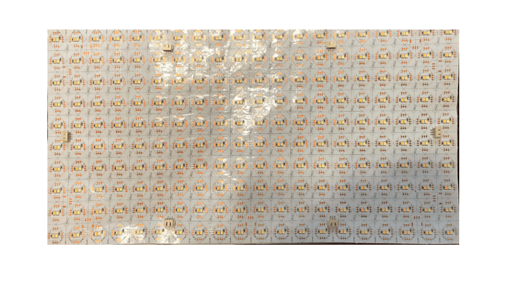 LED flexible lighting sheet 24VDC SMD2835 CCT tunable WW-NW-CW CRI80 288led/sheet Cut 10mm 480x240mm 90W/sheet Max Power 60W Beam Angle 180 100lm/W IP20 3M tape back adhesive On-board XH female connector 2 yrs wrnty CE Rohs UL Listed