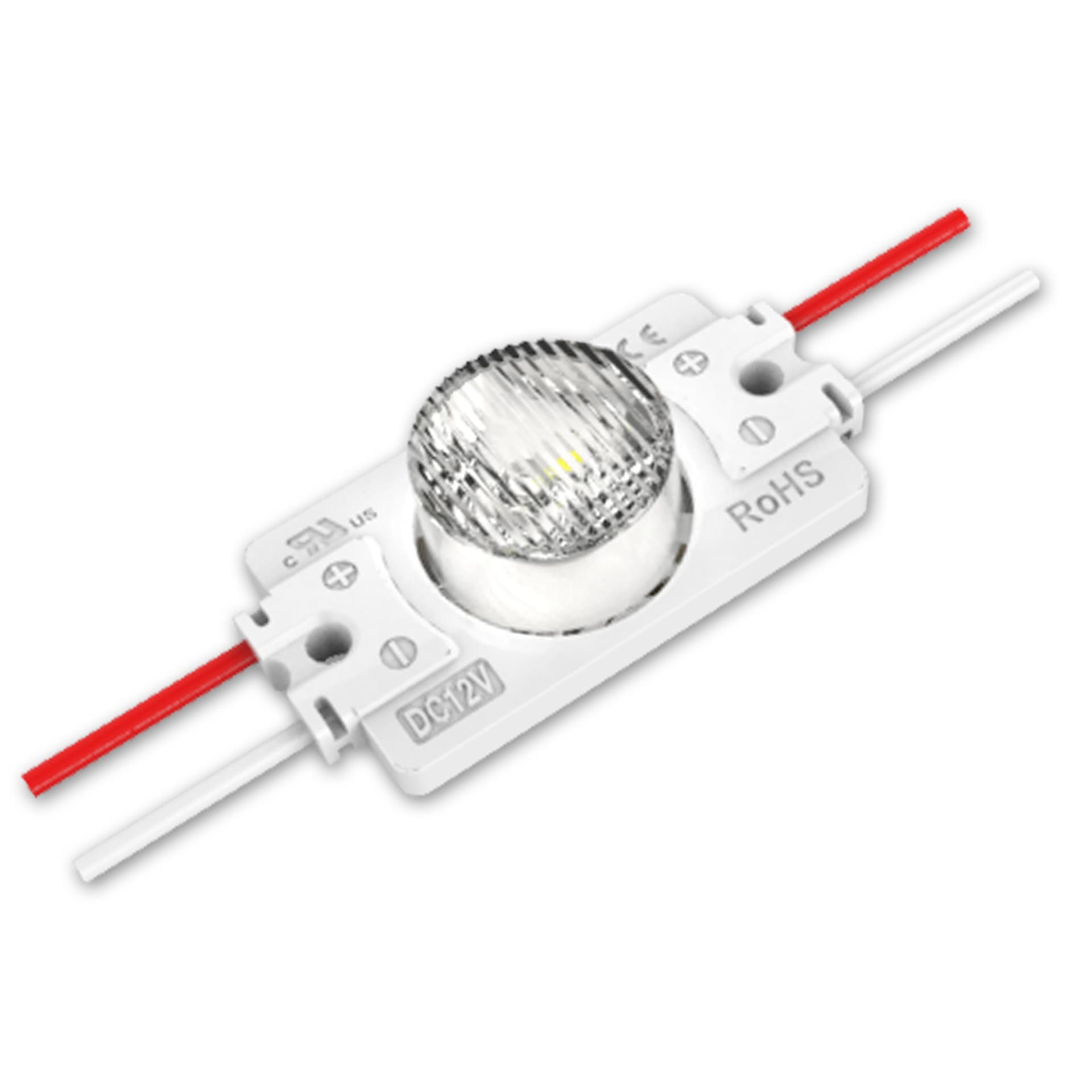 20 modules, LED High Power Module DC12V/1.32W, SMD3030, White 8000K Beam Angle: 10?x65? with lense, IP65, Size:45x30mm, UL Listed