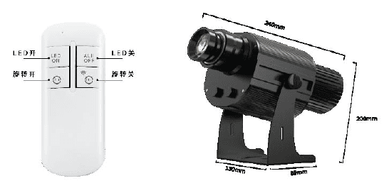 80W LED Laser Image Projector, IP67, AC 85–265V, Rotatable/Stationary