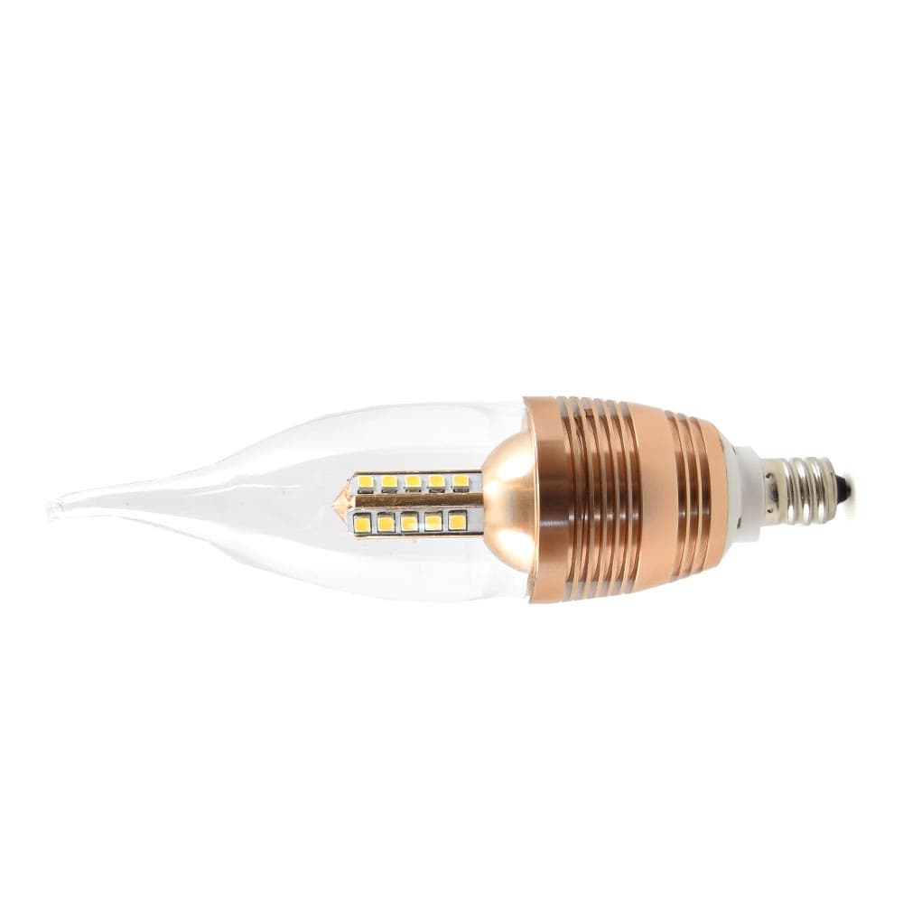 4W LED Candle Light Bulb, E12 Base, Warm White 3000K, 500lm