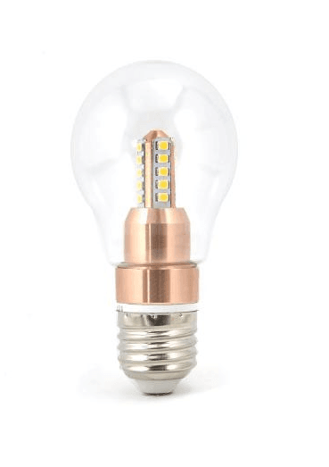 LED E27 Glass Bulb 4W Warm White Dimmable, 120-240VAC, 50000h Life