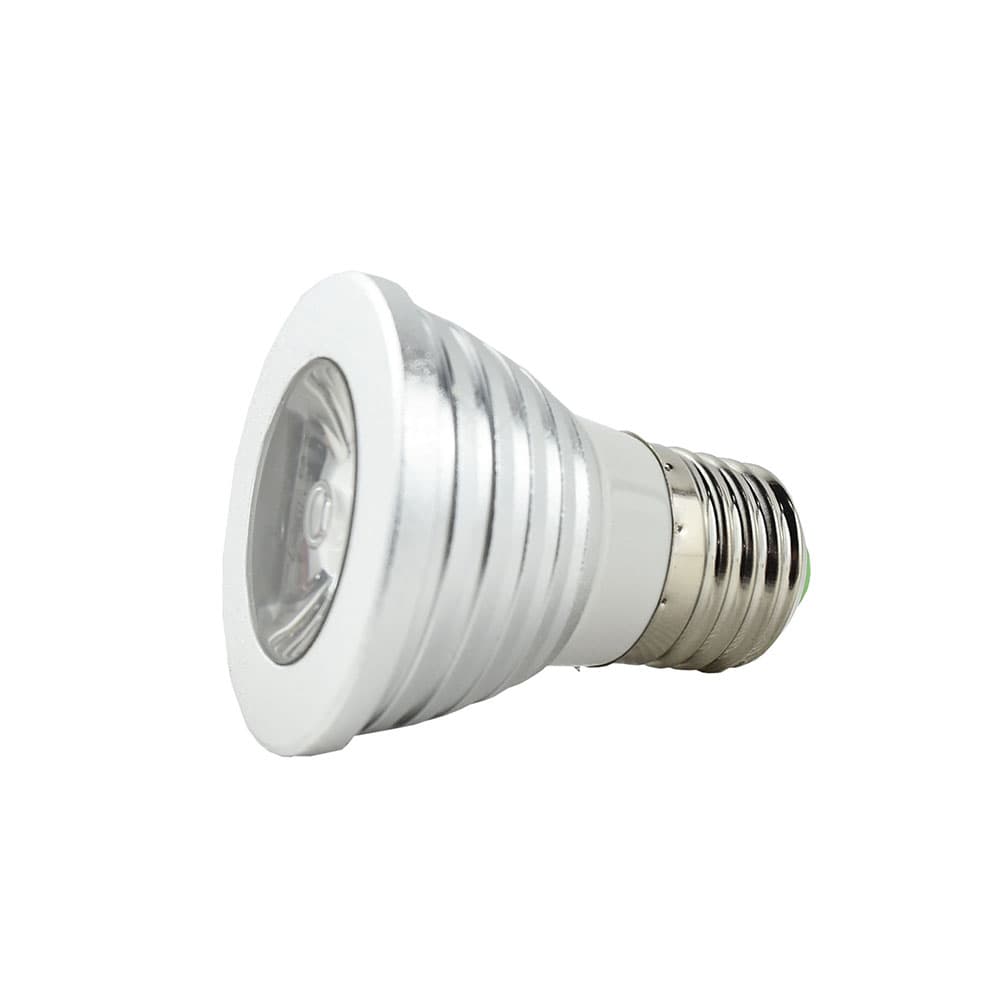 3W RGB E27 LED Spot Light with Remote Control, 60° Beam, 120-240V