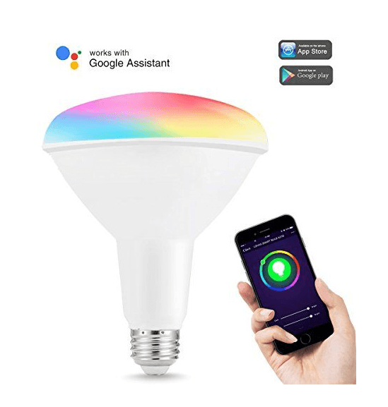 FINAL SALE - Limited 30-day Warranty- Price Drop 25%- LUMIPRO Smart Series LED Wifi Bulb UL Listed Type/Base: BR40/E26 15W RGBW 1400lm 2835SMD Chip Beam Angle: 120 CRI: 80 PF:0.5 Lifespan: 20 000hrs Wifi Alum Plastic cup + lens