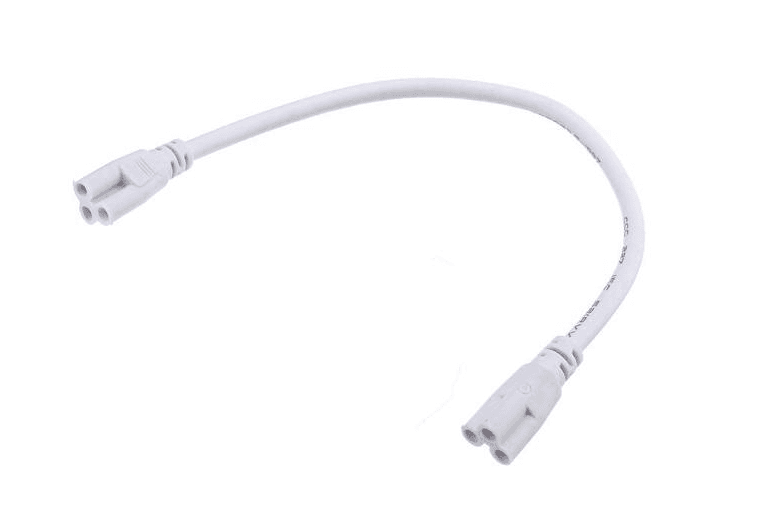 20" 2 end plug extension cable for T8x2 tube light.