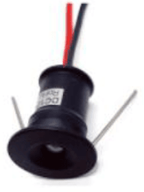 Mini Cabinet - Spot Lights, 1W, 5K, DC12V, 120 degree, Aluminum, Black Color, Dimmensions: 25mm Hx 20mm W x 14mm D x 20MM Diameter, 36mm cable lenght