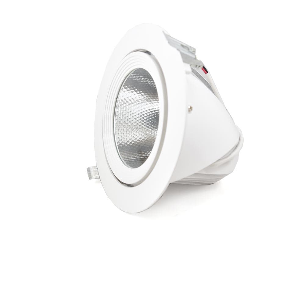 Adjustable Round Ceiling, 30 Watts, White, Input: 85-265VAC, Output: 20-36VDC, .9A, CE, PF>0.55