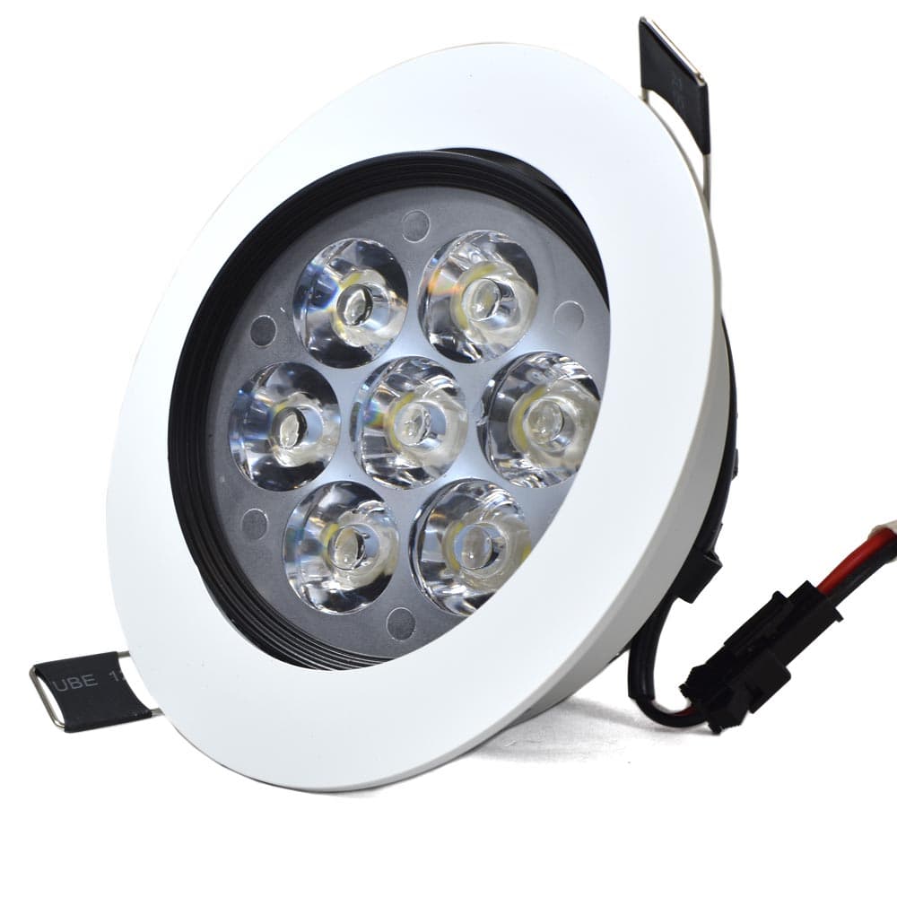 7W Adjustable Angle LED Ceiling Spot Light, Triac Dimmable, 4-1/4" Round