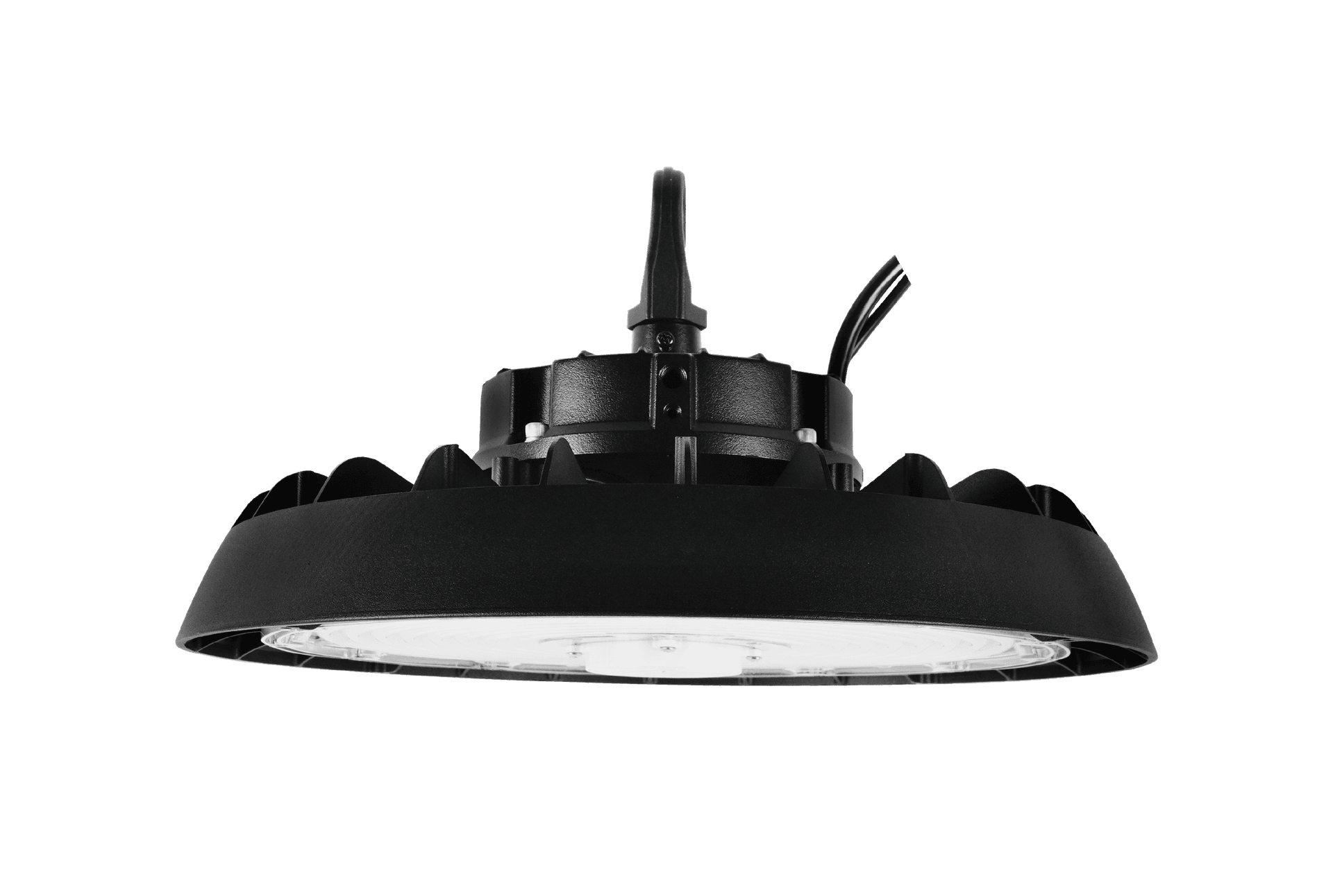 UFO Max High Bay Power select 200-150-100watt, 3CCT (3500/4000/5000K), 100-277VAC, PF>0.9, 0-10V dimming, 5 Year Warranty, UL FCC, 6ft wire leads, size: 299.7x119.5mm