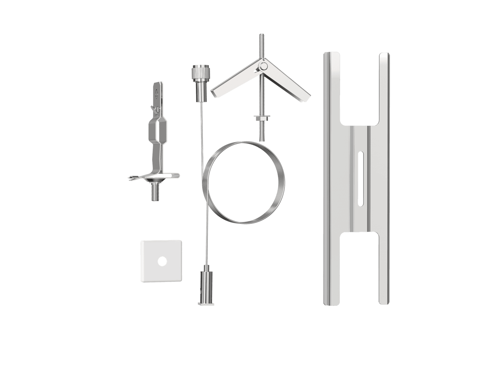 Architectural Linear Grid Series Suspension Splicing Accessories White Color (Flexible Mounting Clip-Square)