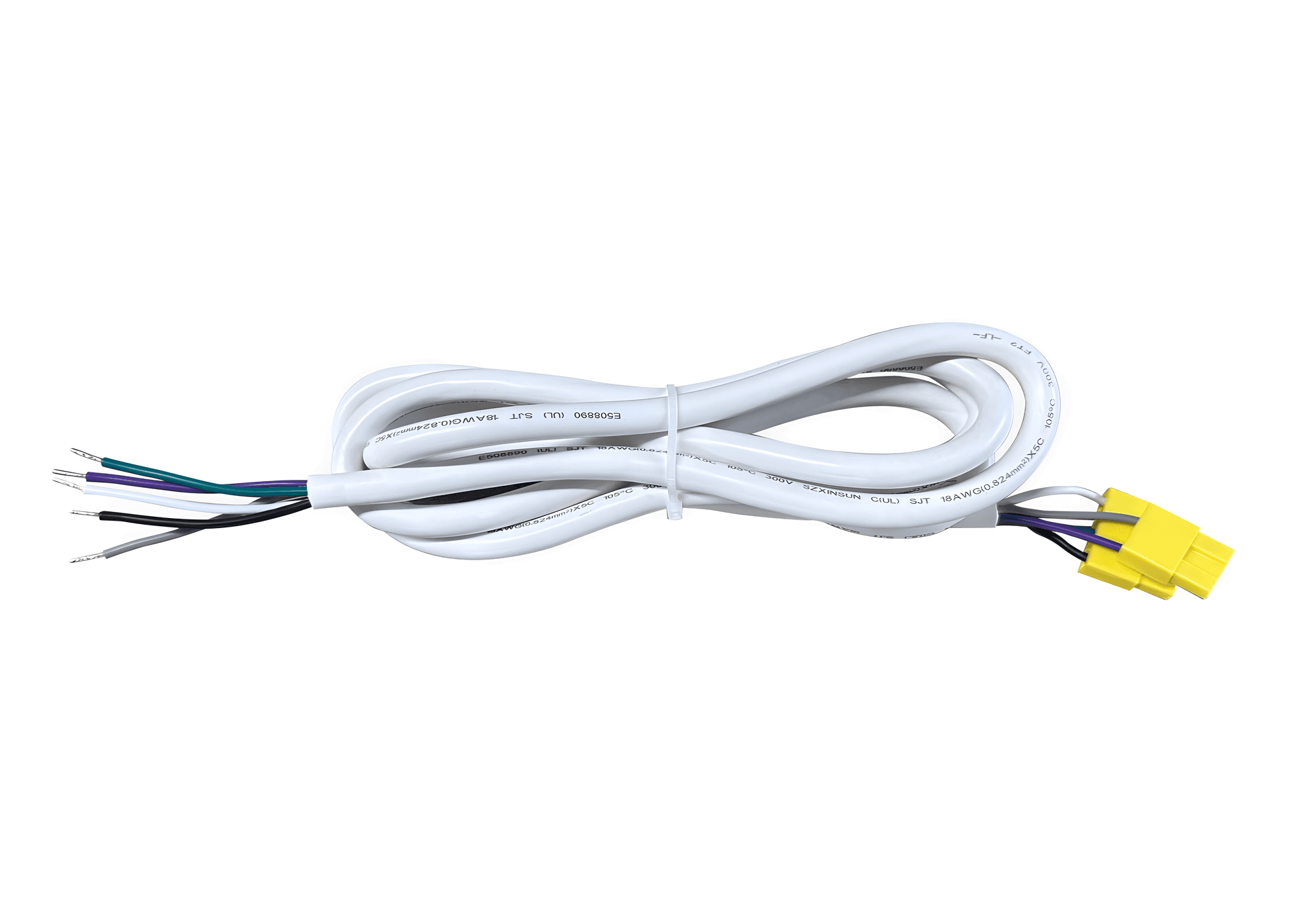 Architectural Linear Grid Series Suspension Accessories 6ft AC Wire, SGTW 600V, Temperature resistance 105℃ with 5pin connector