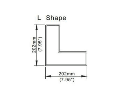 L-Type Connector Plate for Up-Down Light Fixture, Black, 202 x 202 mm