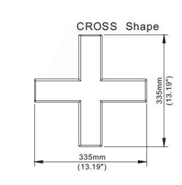 Connector Plate for Up/Down Light, X-Type, Black, 335 x 335 mm
