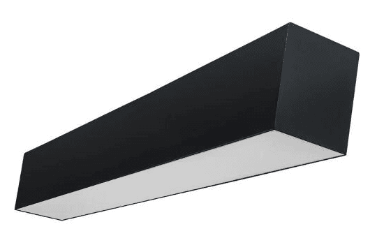 LED Linear Hanging Light, 2 ft, 25 W, 3250 lm, Selectable 3000/4000/5000 K, Black