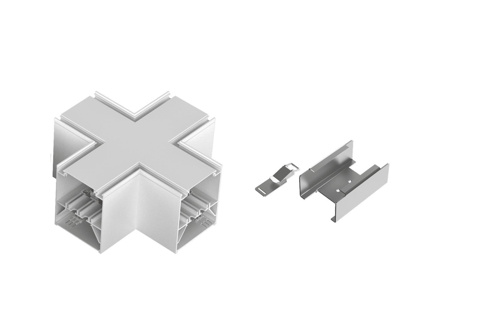 X-Type Joint Connector for 9-LP LED Light, 3CCT, White Finish