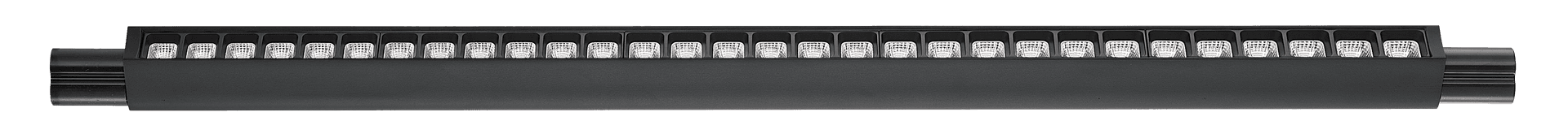 Sistema de rieles Prolink, reflector cuadrado negro, 24W, 3000K, Osram 3030, ángulo de haz 50 grados, Driver LTECH, CRI 90, Triac 0-10V, dim. 617x27 mm, 48V